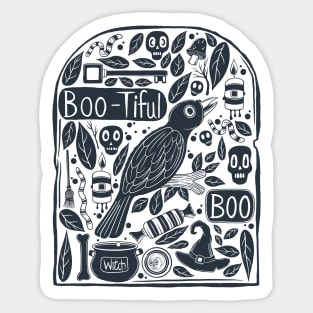 Tombstone Halloween Doodle Sticker